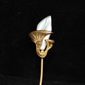 Antique Art Nouveau Mother of Pearl Shell Stick / Hat / Tie Pin